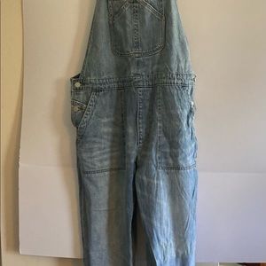 WOMENS GAP 1969 RELAXED DENIM JEAN OVERALLS (L) Denim